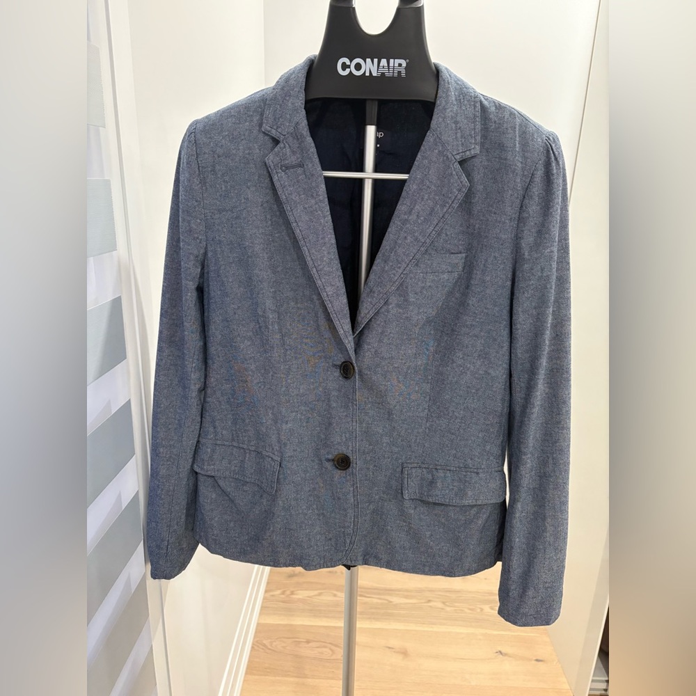 GAP Navy Blue Jacket blazer women size 12 100% cotton